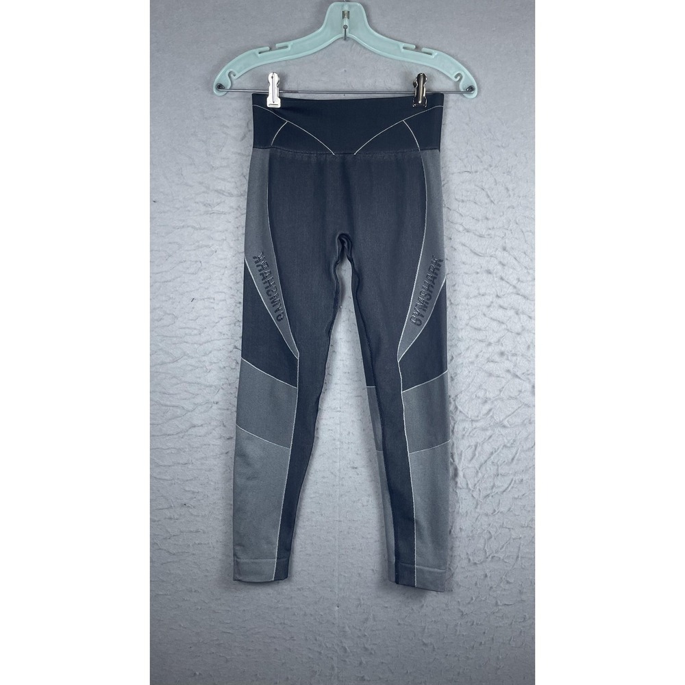 Gymshark Leggings Womens Small Gray Colorblock Ankle Seamless Workout Gym